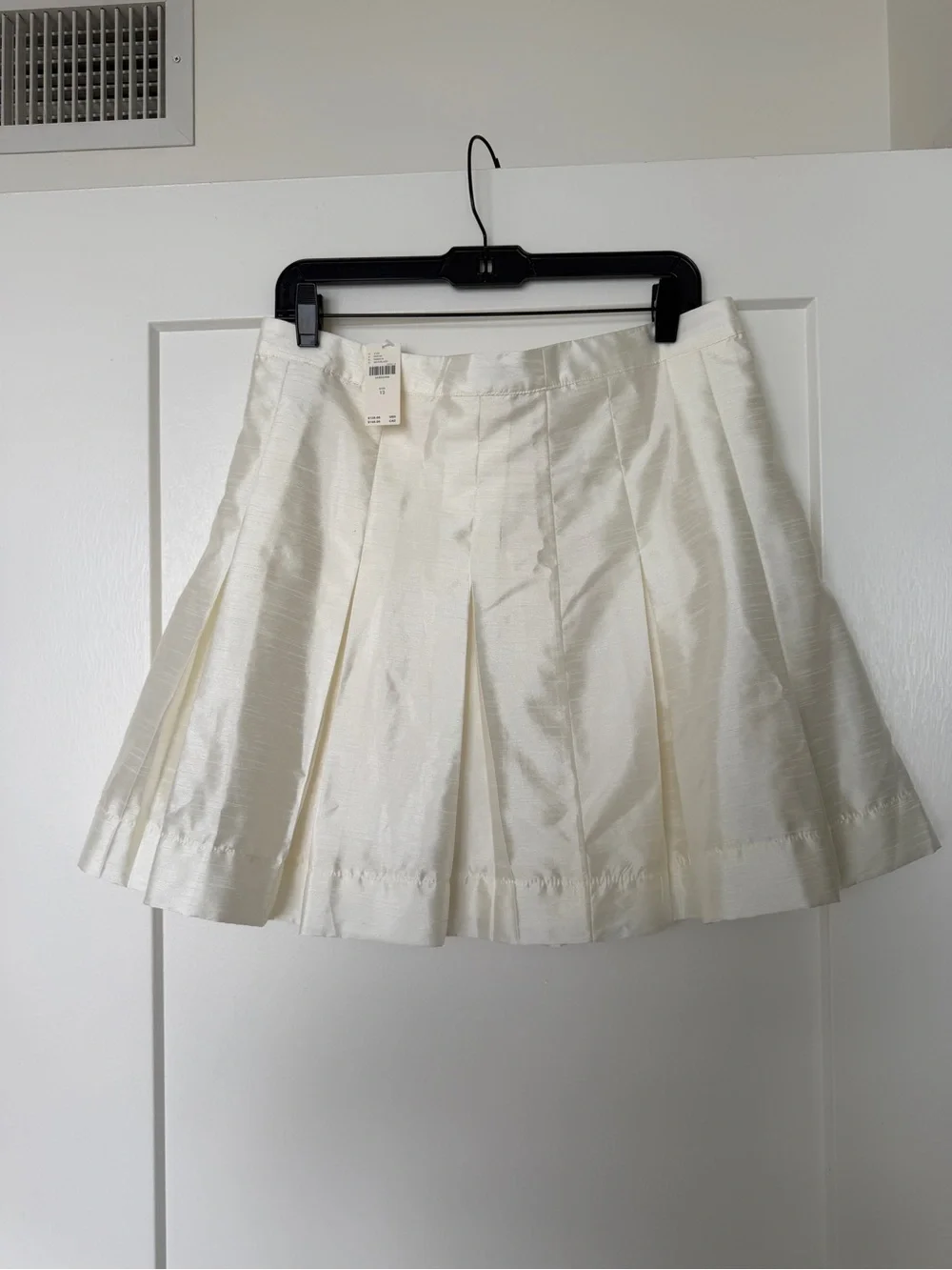 Maeve White Pleated Mini Skirt